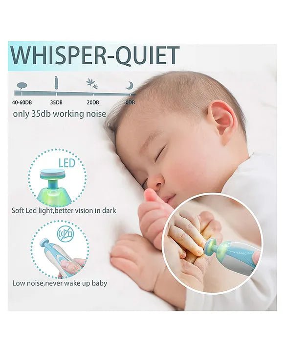 Nail Trimmers for New Born Babies, Baby Nails Cutter, Electric Kids Nail Grinder, Safe Nail Filer and Clippers for Newborn Or Toddler Toes and Fingernails with Light. - Flymaster Shop