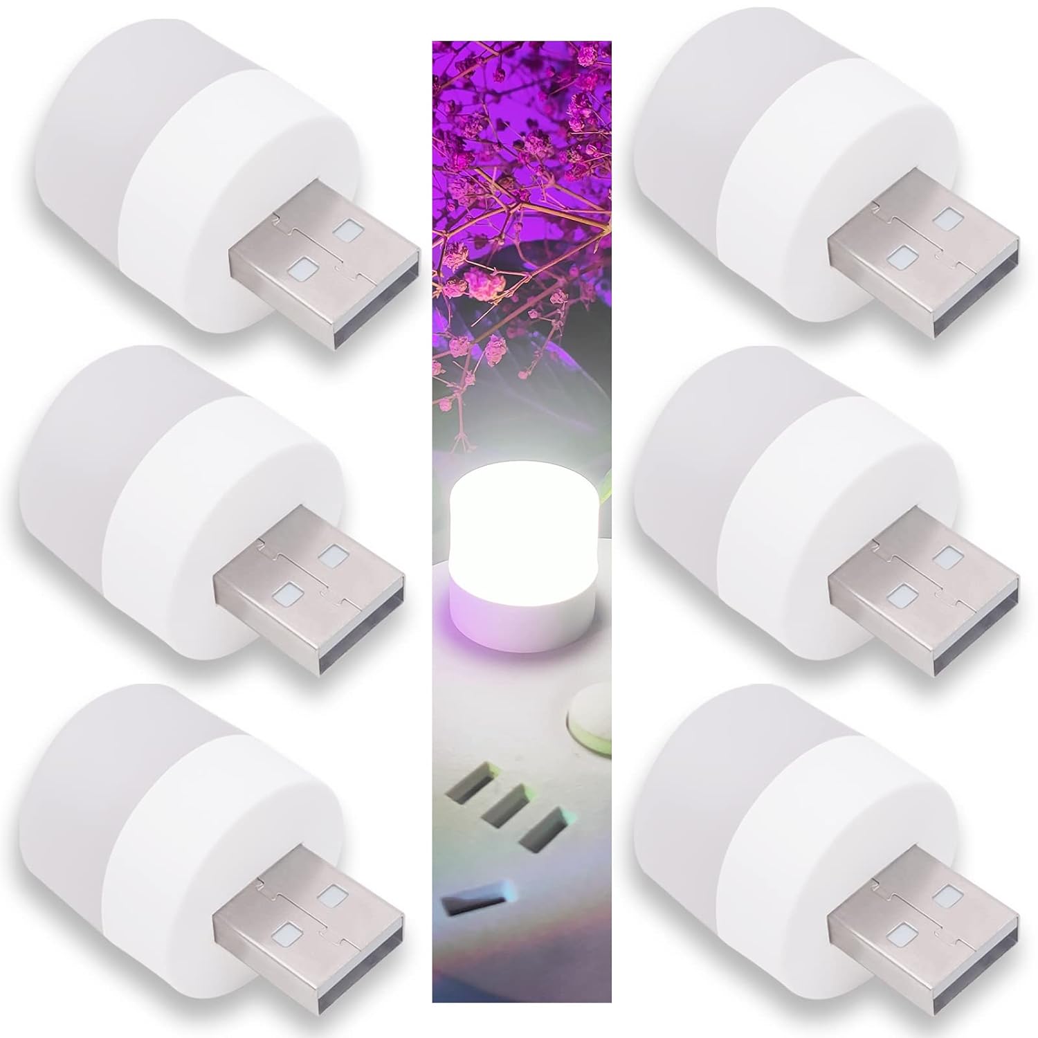 Natural White LED | USB Lights | Nighttime Use | Pack of 6 - Flymaster Shop