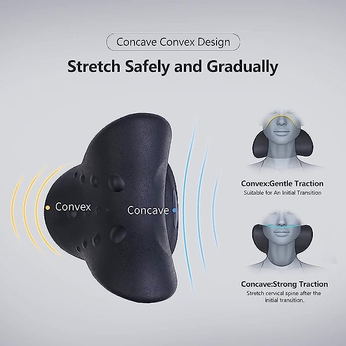 Neck And Shoulder Relaxer For Tmj Pain Relief And Cervical Traction Device For Spine Alignment | Neck Stretcher Chiropractic Pillow For Neck Pain Relief (BLUE) - Flymaster Shop