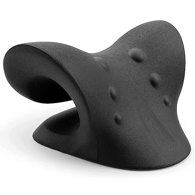 Neck And Shoulder Relaxer For Tmj Pain Relief And Cervical Traction Device For Spine Alignment | Neck Stretcher Chiropractic Pillow For Neck Pain Relief (BLUE) - Flymaster Shop