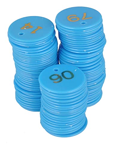 Numeric Token/Coin | Chips for Board Games and Other uses | Round Shape Plastic 1 to 100 Token Coins with Holes | Mini Poker Chips Game Tokens | Random Color - 100 Pcs - Flymaster Shop