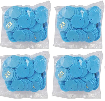 Numeric Token/Coin | Chips for Board Games and Other uses | Round Shape Plastic 1 to 100 Token Coins with Holes | Mini Poker Chips Game Tokens | Random Color - 100 Pcs - Flymaster Shop