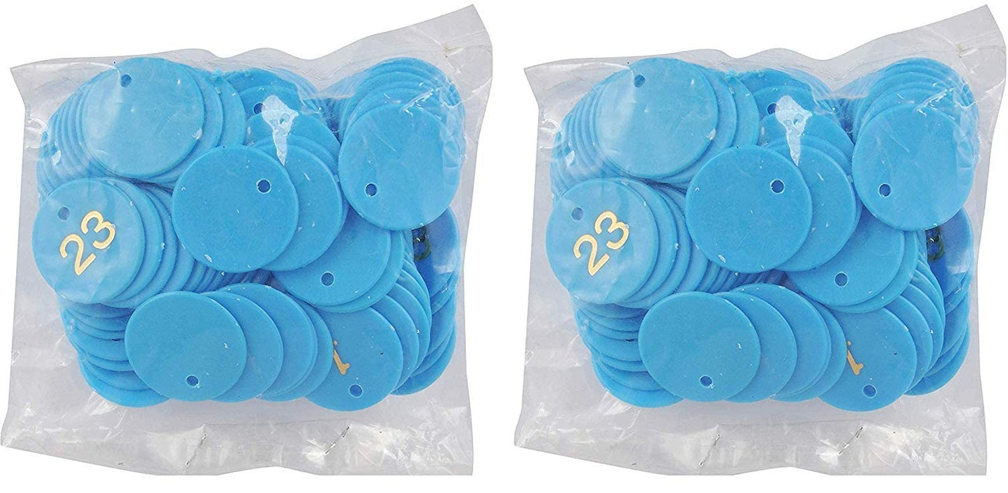 Numeric Token/Coin | Chips for Board Games and Other uses | Round Shape Plastic 1 to 100 Token Coins with Holes | Mini Poker Chips Game Tokens | Random Color - 100 Pcs - Flymaster Shop