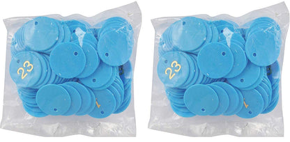 Numeric Token/Coin | Chips for Board Games and Other uses | Round Shape Plastic 1 to 100 Token Coins with Holes | Mini Poker Chips Game Tokens | Random Color - 100 Pcs - Flymaster Shop