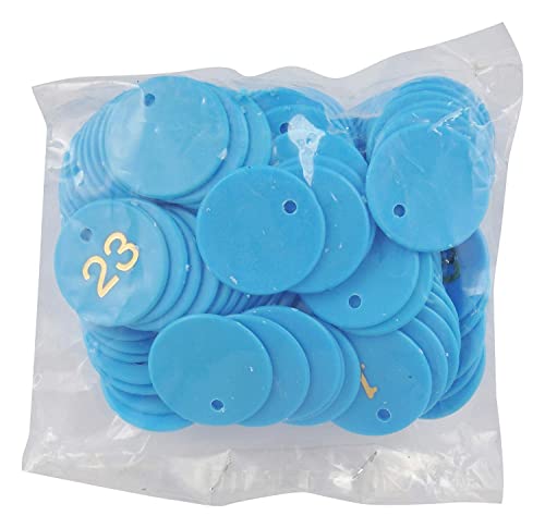 Numeric Token/Coin | Chips for Board Games and Other uses | Round Shape Plastic 1 to 100 Token Coins with Holes | Mini Poker Chips Game Tokens | Random Color - 100 Pcs - Flymaster Shop