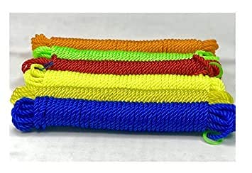 Nylon Clothing Line String, Rope Wire for Clothes Drying, Twisted Multipurpose Outdoor Clothes Drying Wire, Travel- Friendly Rope for Cloth (Multi-Colour) Pack of 6 pcs. - Flymaster Shop
