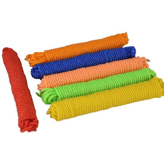 Nylon Clothing Line String, Rope Wire for Clothes Drying, Twisted Multipurpose Outdoor Clothes Drying Wire, Travel- Friendly Rope for Cloth (Multi-Colour) Pack of 6 pcs. - Flymaster Shop