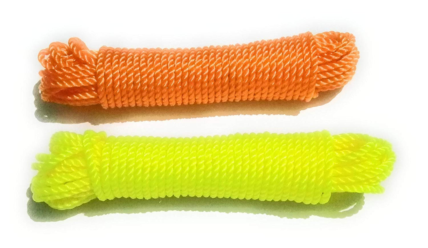 Nylon Clothing Line String, Rope Wire for Clothes Drying, Twisted Multipurpose Outdoor Clothes Drying Wire, Travel- Friendly Rope for Cloth (Multi-Colour) Pack of 6 pcs. - Flymaster Shop