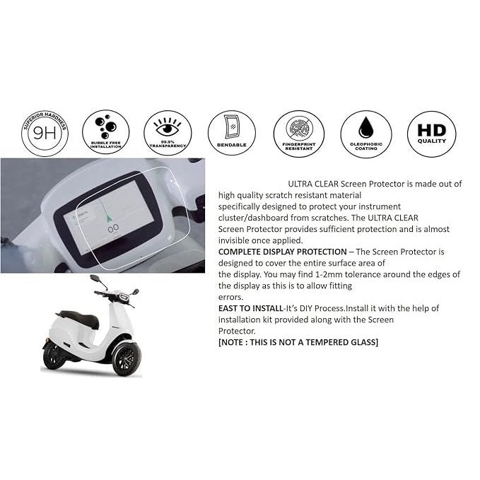 Ola S1 / S1 Pro EV Scooter | Screen Guards | Provides Full Screen Coverage with Installation Kit for Touchscreen Display (Transparent) - Flymaster Shop