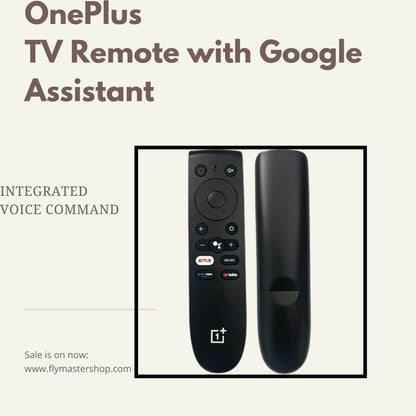 OnePlus Smart TV Remote | Voice & Google Assistant Command | YouTube, Netflix, Prime Video Support | Compatible with LCD/LED Models. - Flymaster Shop