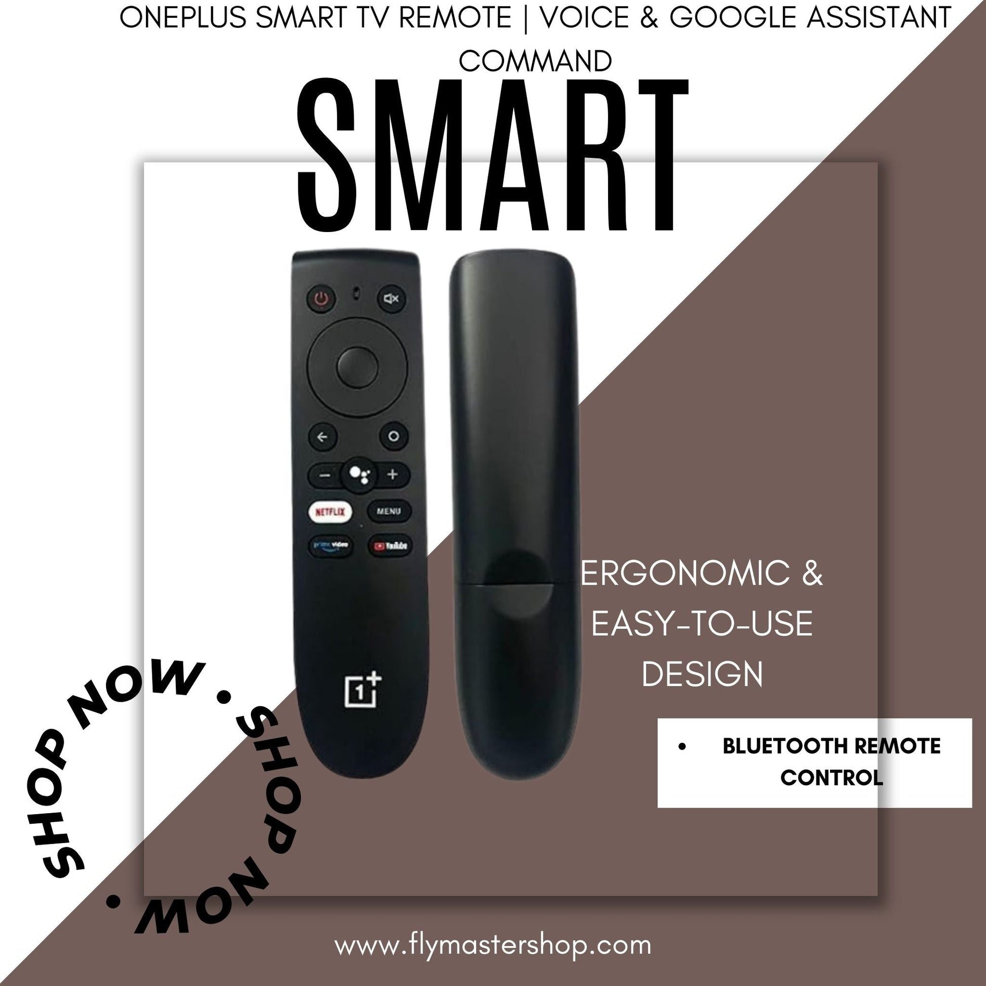 OnePlus Smart TV Remote | Voice & Google Assistant Command | YouTube, Netflix, Prime Video Support | Compatible with LCD/LED Models. - Flymaster Shop