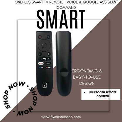 OnePlus Smart TV Remote | Voice & Google Assistant Command | YouTube, Netflix, Prime Video Support | Compatible with LCD/LED Models. - Flymaster Shop