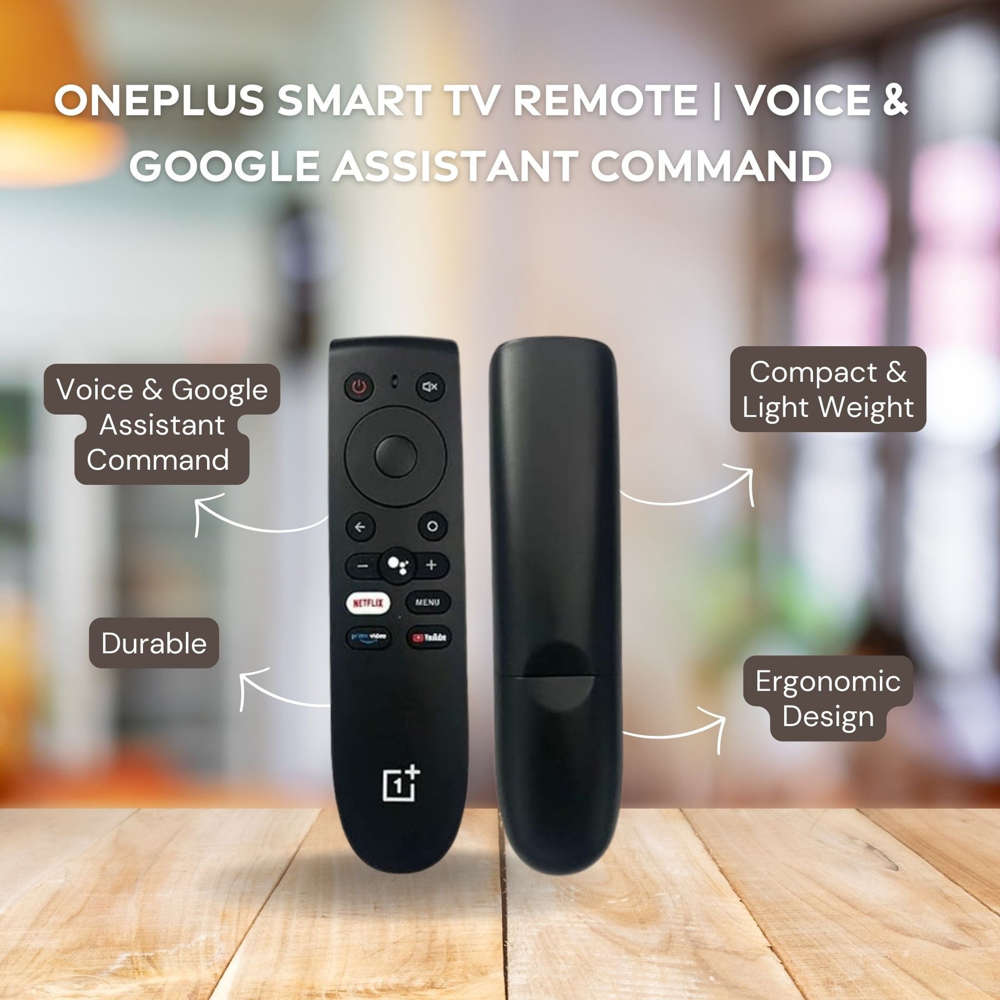 OnePlus Smart TV Remote | Voice & Google Assistant Command | YouTube, Netflix, Prime Video Support | Compatible with LCD/LED Models. - Flymaster Shop