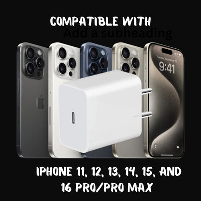 Original 20W Fast Charger Adapter for Apple iPhone 11/12/13/14/15/16 Pro Max & Pro Models - White - Flymaster Shop