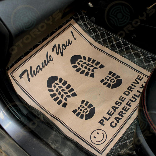 OTO2EYE Car Disposable Paper Foot Mats – Universal Size, Brown (Pack of 100) - Flymaster Shop