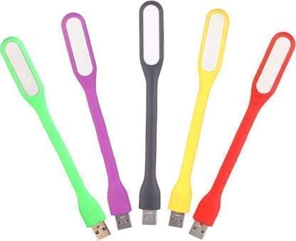 Pack of 5 Mini USB LED Night Lamps – Adjustable, Portable Lights for Power Bank, PC & Laptop (Multicolor) - Flymaster Shop