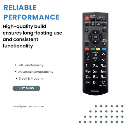 Panasonic TV Remote Control - Compatible with LCD, LED, Plasma TVs | Model 1180 - Black - Flymaster Shop