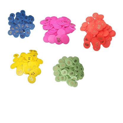Plastic Number Token, Coins Pack of 1 to 100, Random Colour,For Board Games & Other Uses,Hotel,Poker,Counters, - Flymaster Shop