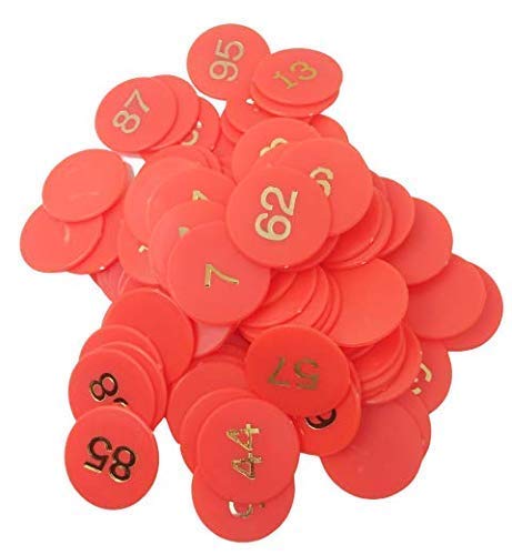 Plastic Numerical Token/Coins (1 To 100) Number Coins Yellow Colur(Small) (Coins Size 31Mm) - Flymaster Shop