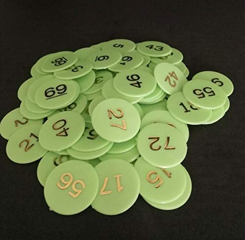 Plastic Numerical Token/Coins (1 To 100) Number Coins Yellow Colur(Small) (Coins Size 31Mm) - Flymaster Shop
