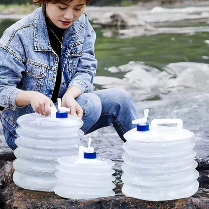 Portable 5L collapsible water container with spigot – ideal for camping, BBQs, hiking, and outdoor activities. Space-saving and leak-proof. Pack of 1. - Flymaster Shop