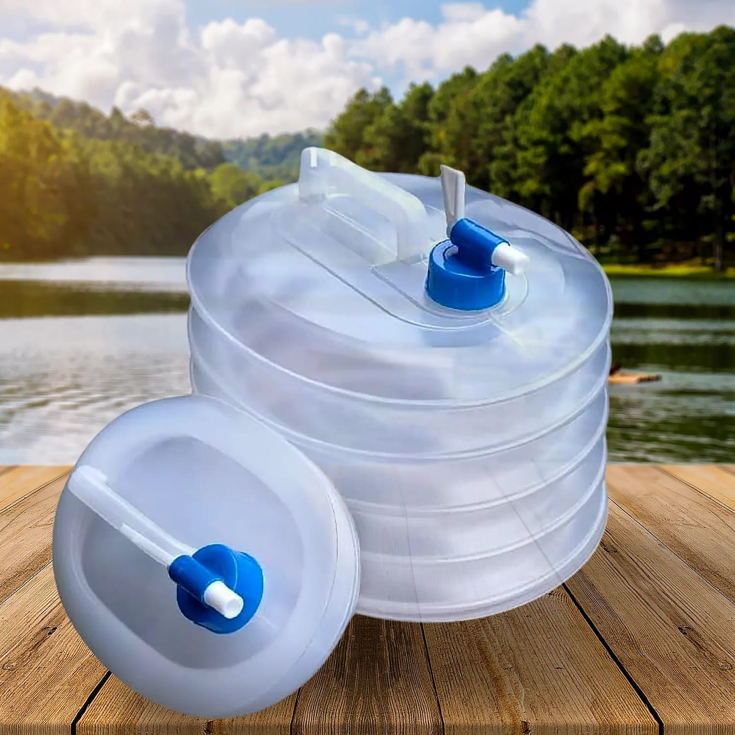 Portable 5L collapsible water container with spigot – ideal for camping, BBQs, hiking, and outdoor activities. Space-saving and leak-proof. Pack of 1. - Flymaster Shop