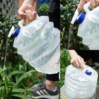 Portable 5L collapsible water container with spigot – ideal for camping, BBQs, hiking, and outdoor activities. Space-saving and leak-proof. Pack of 1. - Flymaster Shop