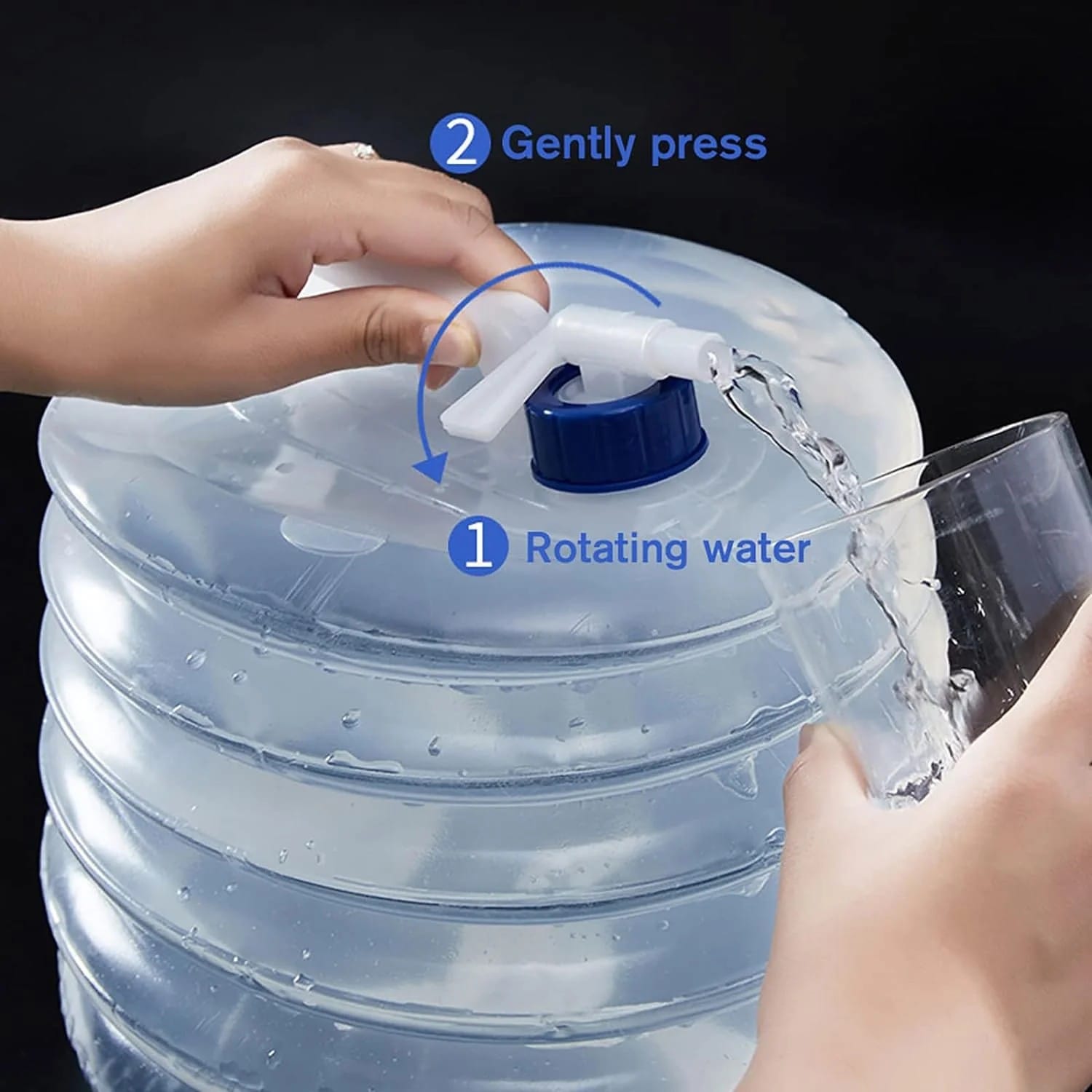 Portable 5L collapsible water container with spigot – ideal for camping, BBQs, hiking, and outdoor activities. Space-saving and leak-proof. Pack of 1. - Flymaster Shop