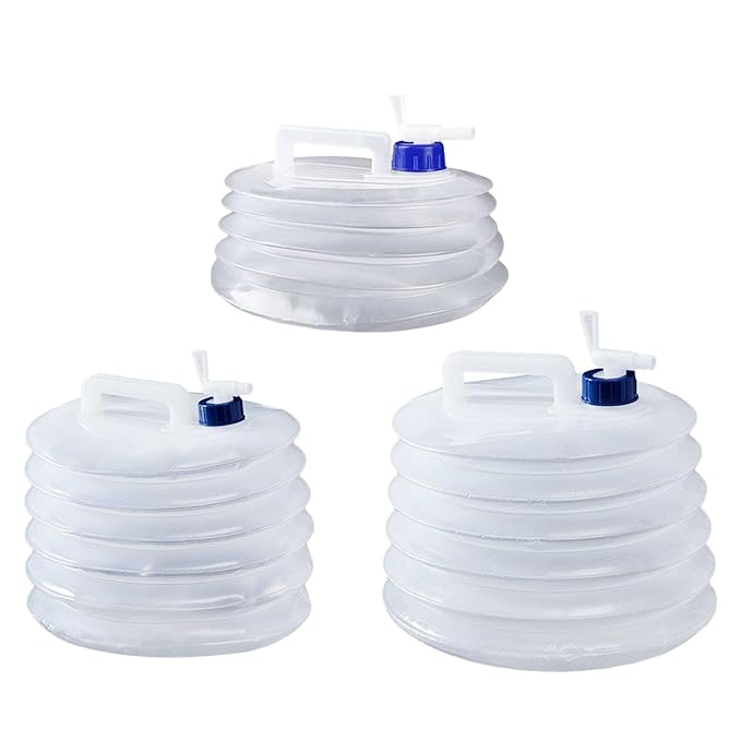Portable 5L collapsible water container with spigot – ideal for camping, BBQs, hiking, and outdoor activities. Space-saving and leak-proof. Pack of 1. - Flymaster Shop