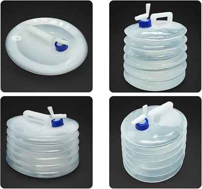 Portable 5L collapsible water container with spigot – ideal for camping, BBQs, hiking, and outdoor activities. Space-saving and leak-proof. Pack of 1. - Flymaster Shop