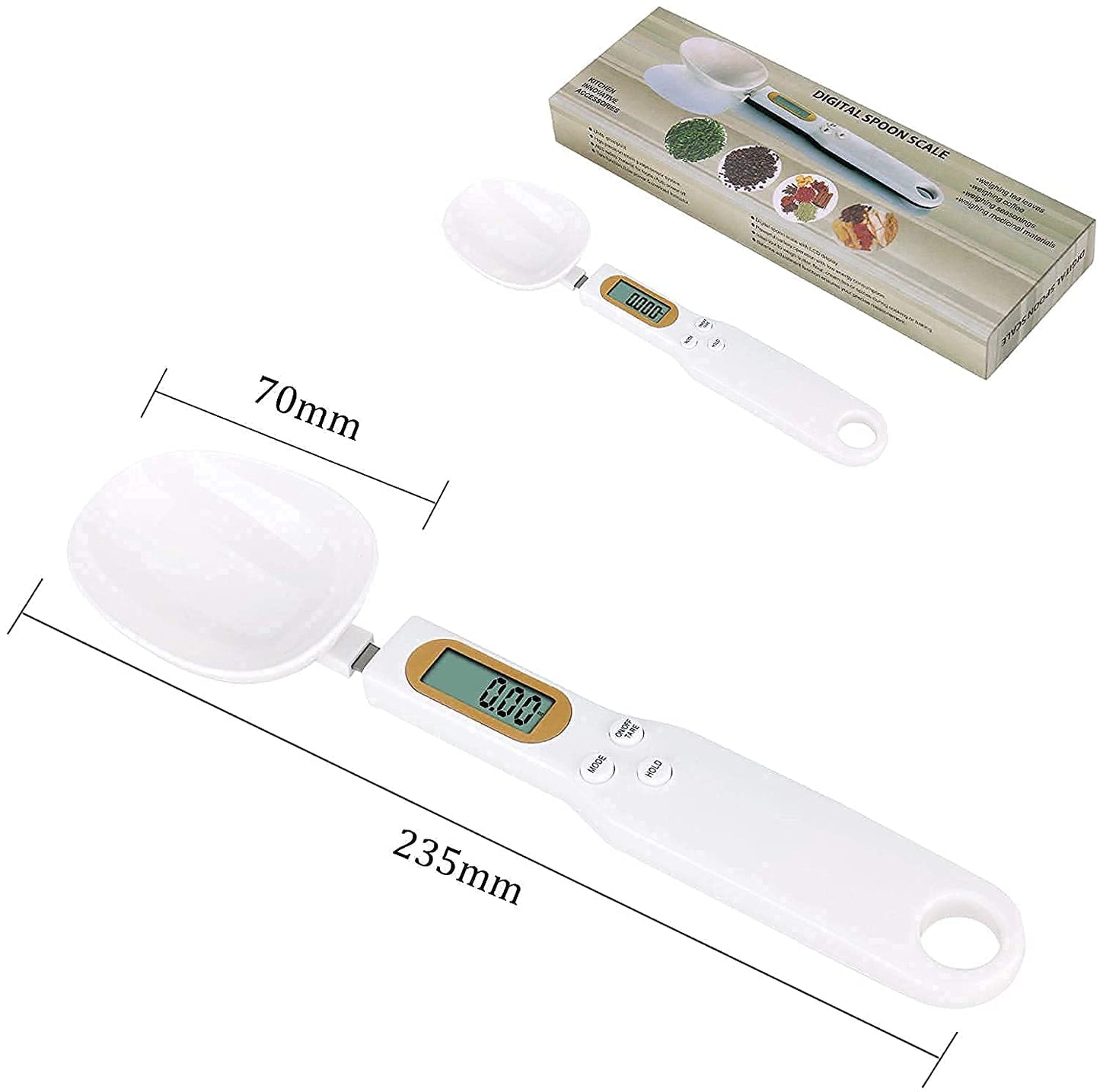 Portable Electronic Digital Kitchen Weighing Scale Spoon Food Weight Machine for Diet, Nutrition, Health, Fits, Baking & Cooking (A1) - Flymaster Shop