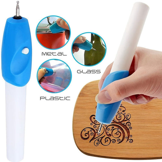 Power Engraving Pen Etching and Carving Electric Machine – Name Engraver with Extra Tool Nib for Jewelry, Glass, Metal, Plastic, and Wood (Model FDC - 12A). - Flymaster ShopFlymaster ShopRKT - CarvingTools