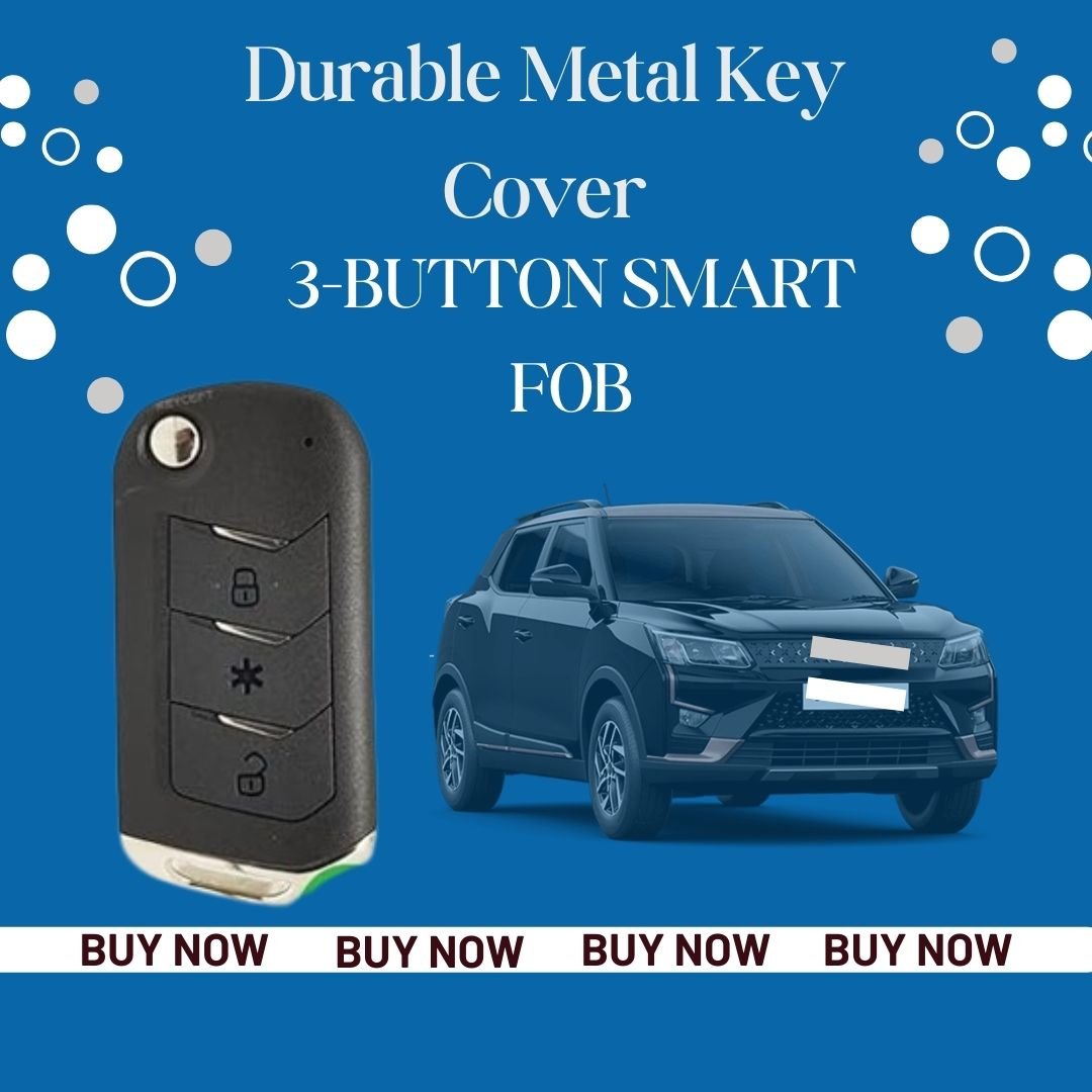 Premium Alloy Metal Key Cover for Mahindra Scorpio N, XUV300, XUV700, Thar, Bolero, Marazzo, XUV400 EV – 3-Button Flip Key Protection - Flymaster Shop