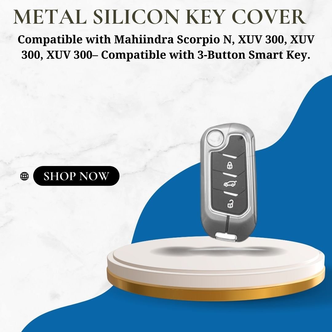 Premium Alloy Metal Key Cover for Mahindra Scorpio N, XUV300, XUV700, Thar, Bolero, Marazzo, XUV400 EV – 3-Button Flip Key Protection - Flymaster Shop