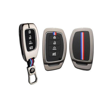 Premium Metal Key Cover for Hyudai Alcazzar & Cretta 4-Button Smart Key, Ultimate Protection, Enhanced Durability, and Stylish Design.(Pack of 1). - Flymaster Shop