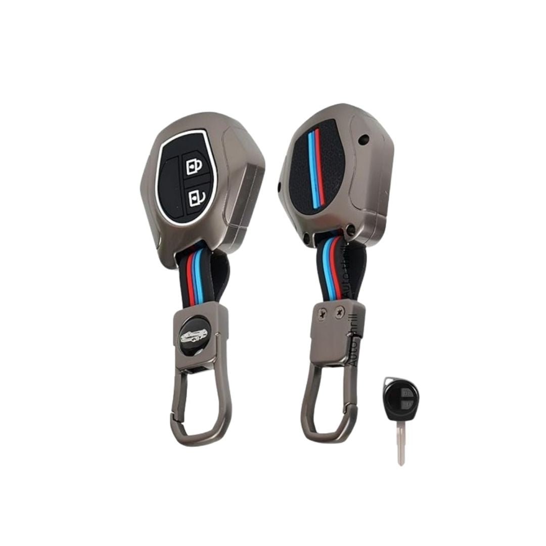 Premium Metal Key Cover for Suzuki Swift, Ertiga, WagonR, Celerio, Swift Dzire, Alto, Fronx, Brezza, S-Presso, Ignis – 2-Button Remote Key Compatible - Flymaster Shop