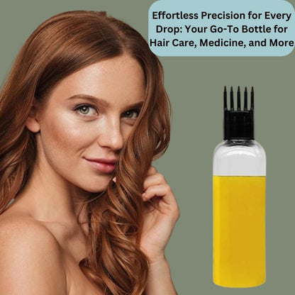 Premium Plastic Root Comb Oil Applicator Bottle with Graduated Scale - 200 ML, Multicolor (Pack of 1). - Flymaster Shop