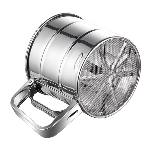 Premium Stainless Steel Flour Sifter for Baking - Durable Mesh Sieve Kitchen Tool with Comfortable Handle - Ideal for Powdering Sugar, Cocoa, and More - Flymaster Shop