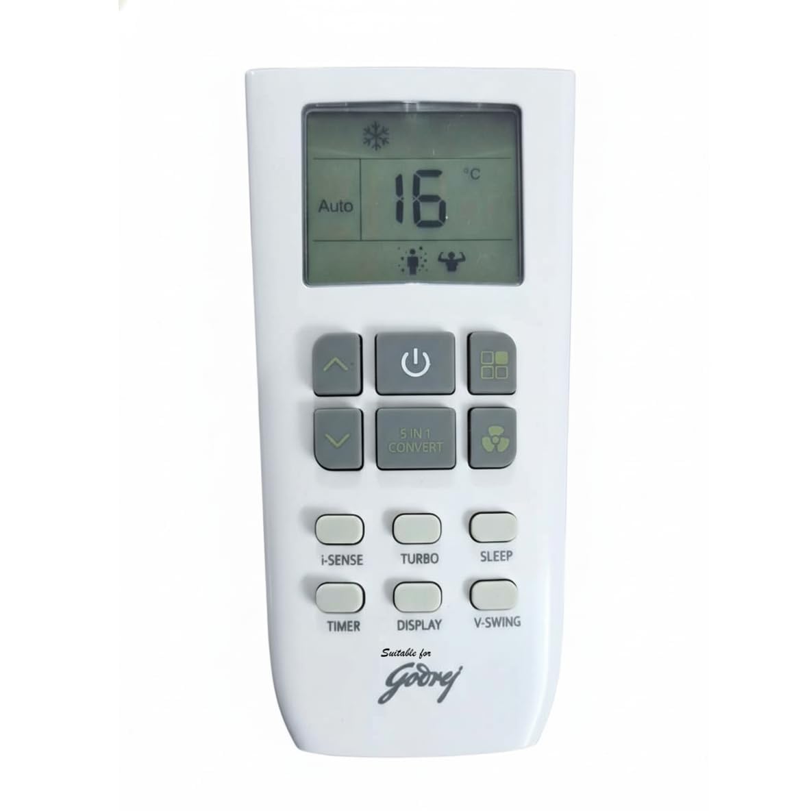 AC Remote Compatible with GODREJ Split Inverter AC Remote (5 in 1 Convert and i-Sense Function) Your Old Remote Must Be Exact Same