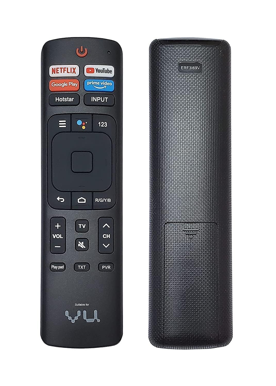 Original Remote Control Compatible for Rem ote Compatible with VU LED Smart TV 4k Without Voice Command with Netflix & hot Keys (Please Match The Image with Your Old Rem ote) (Vu 69v Non Voice)