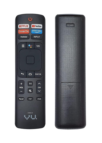 Original Remote Control Compatible for Rem ote Compatible with VU LED Smart TV 4k Without Voice Command with Netflix & hot Keys (Please Match The Image with Your Old Rem ote) (Vu 69v Non Voice)