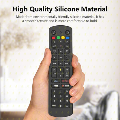 Silicone Cover Compatible with Jio Tv Set Top Box Remote Protective Case with Lanyard [ Remote NOT Included ] (Black)