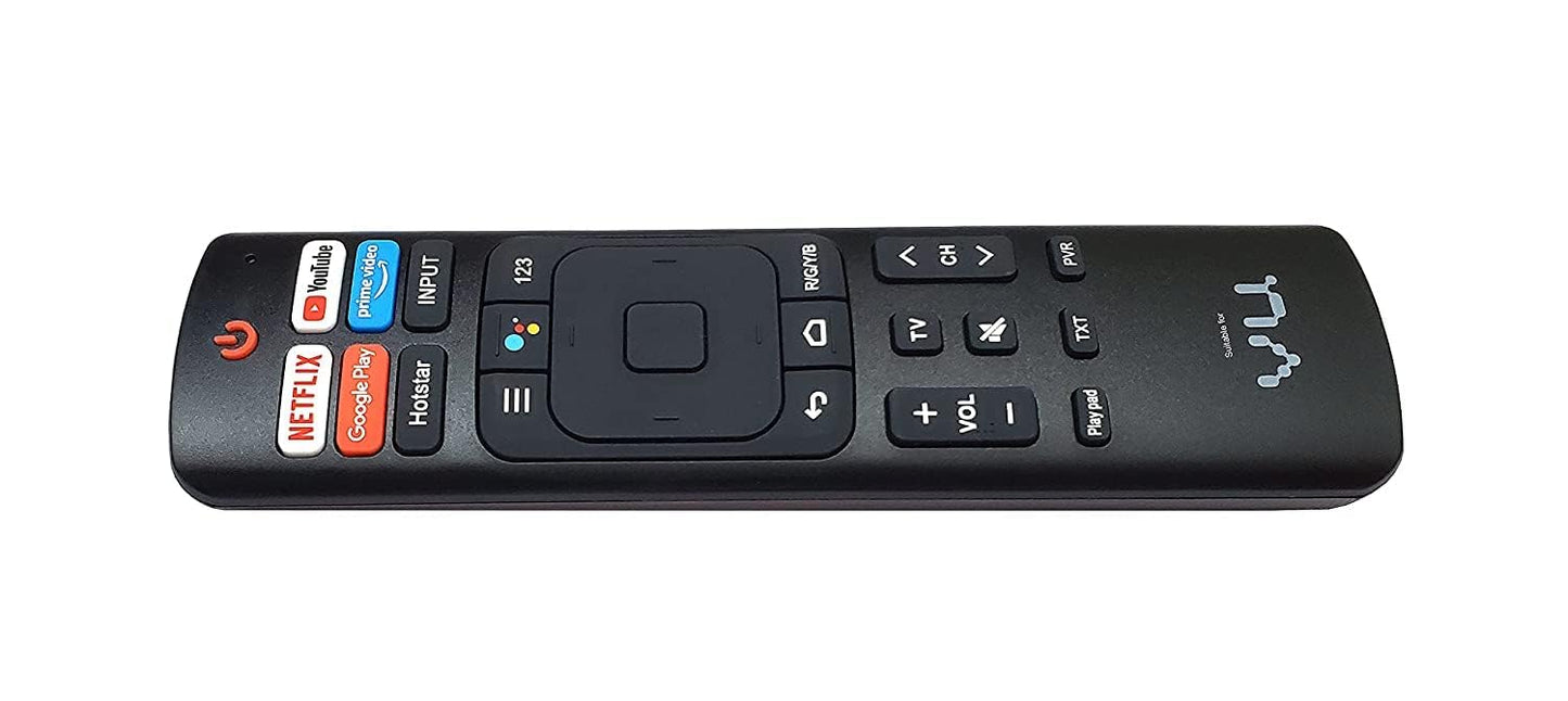 Original Remote Control Compatible for Rem ote Compatible with VU LED Smart TV 4k Without Voice Command with Netflix & hot Keys (Please Match The Image with Your Old Rem ote) (Vu 69v Non Voice)