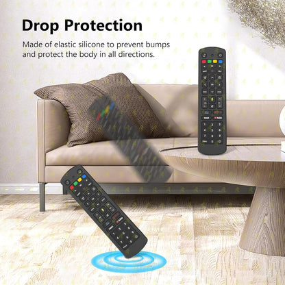 Silicone Cover Compatible with Jio Tv Set Top Box Remote Protective Case with Lanyard [ Remote NOT Included ] (Black)