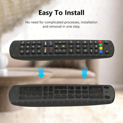 Silicone Cover Compatible with Jio Tv Set Top Box Remote Protective Case with Lanyard [ Remote NOT Included ] (Black)
