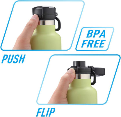 Flip Top Lid Replacement Cap for Insulated Water Bottle with mouth diameter 1.69 in. /4.3 cm