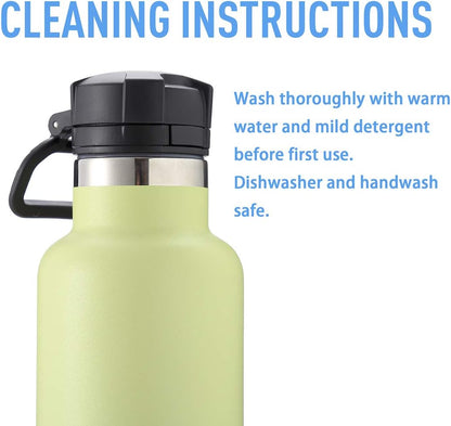 Flip Top Lid Replacement Cap for Insulated Water Bottle with mouth diameter 1.69 in. /4.3 cm
