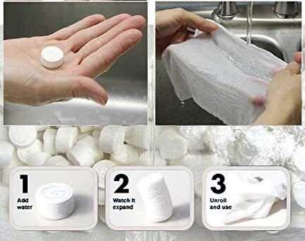 Pure 4 Sure Magic Tablet Napkin Compressed Tissue, Candy Pack of 10 Pieces - Flymaster Shop