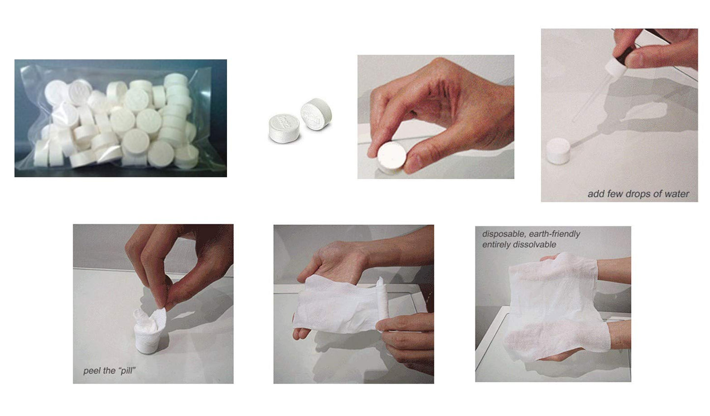 Pure 4 Sure Magic Tablet Napkin Compressed Tissue, Candy Pack of 10 Pieces - Flymaster Shop