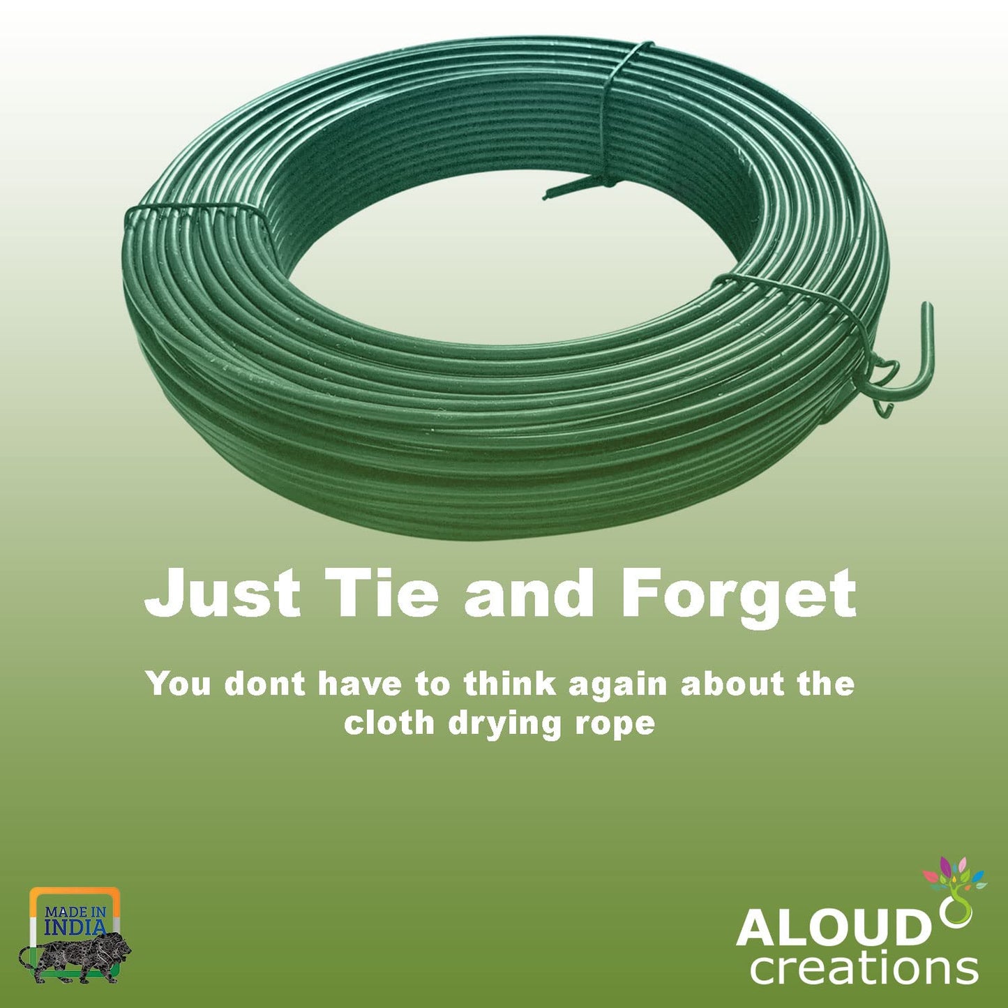 PVC Coated Heavy Duty GI Wire Rope | Clothesline | Ideal for Drying Heavy Clothes | Length 25 Meter | Assorted Colours | Pack of 1 - Flymaster Shop